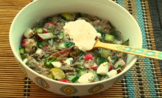 Классическая окрошка овощная