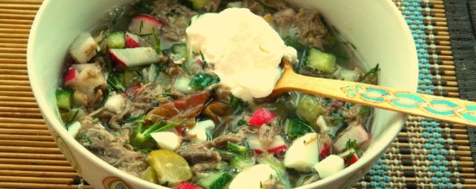 Классическая окрошка овощная